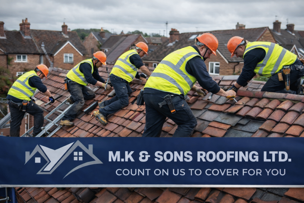 Expert roofers performing roof repairs in Basingstoke to protect homes from leaks and damage