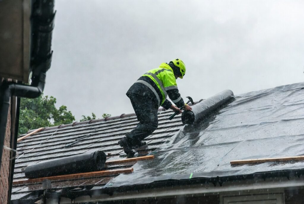 Fast emergency roof repair in London during storm damage