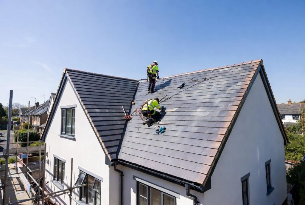 Roof repairs near Hayes UB3 – professional local roofers fixing a roof in West London