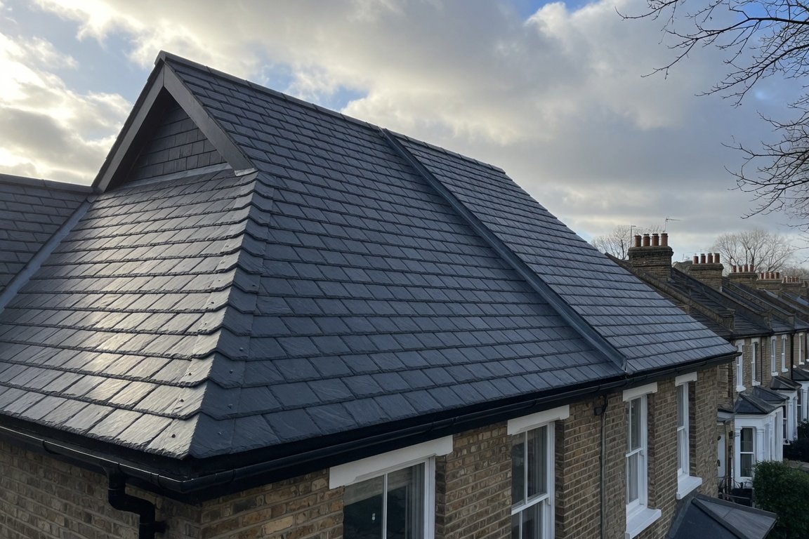 Welsh slate re-roof in Ealing